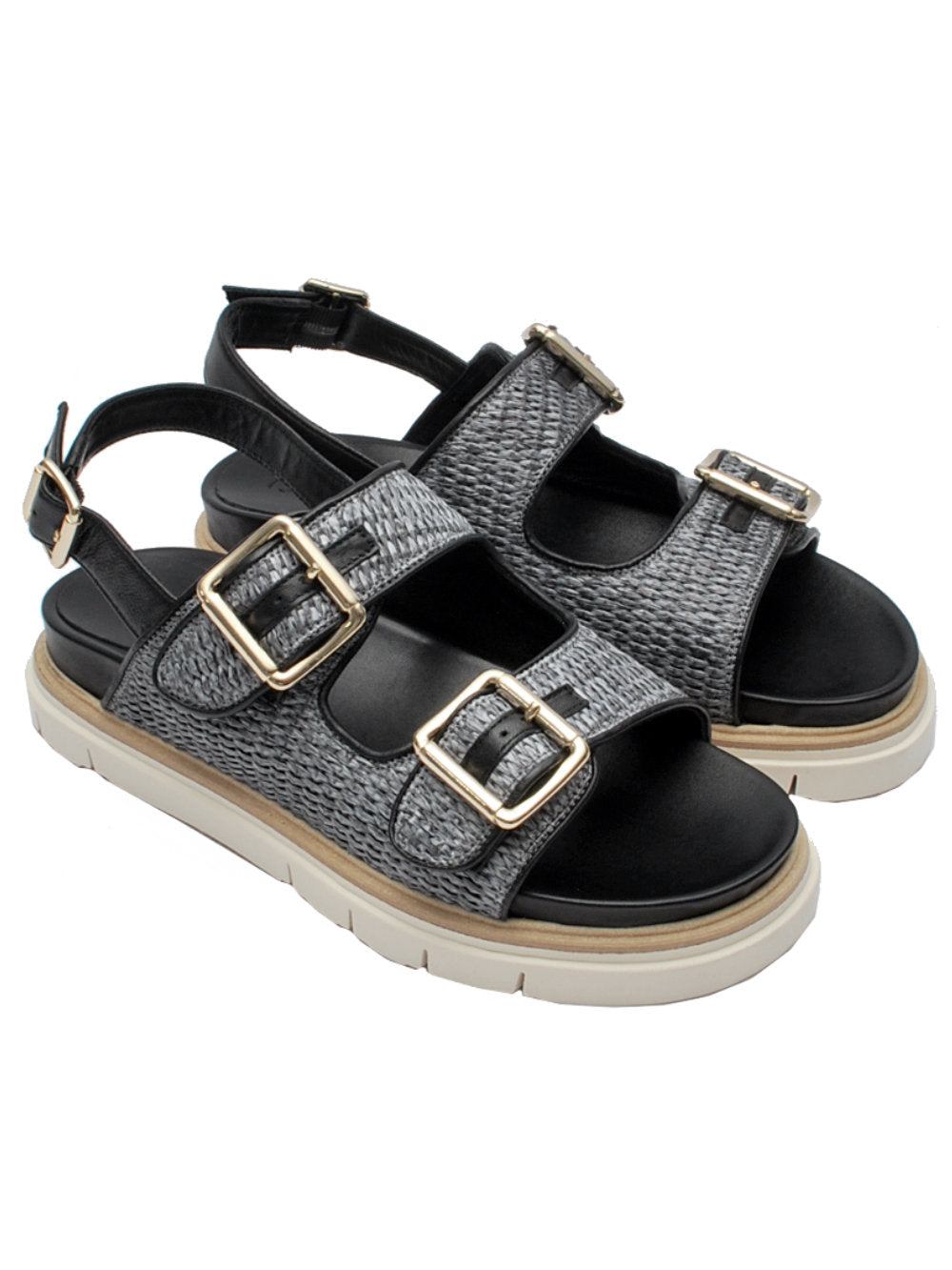 Sandali 13 Vestreet 253 Raffia Nera Pe25: Comfort artigianale e stile naturale