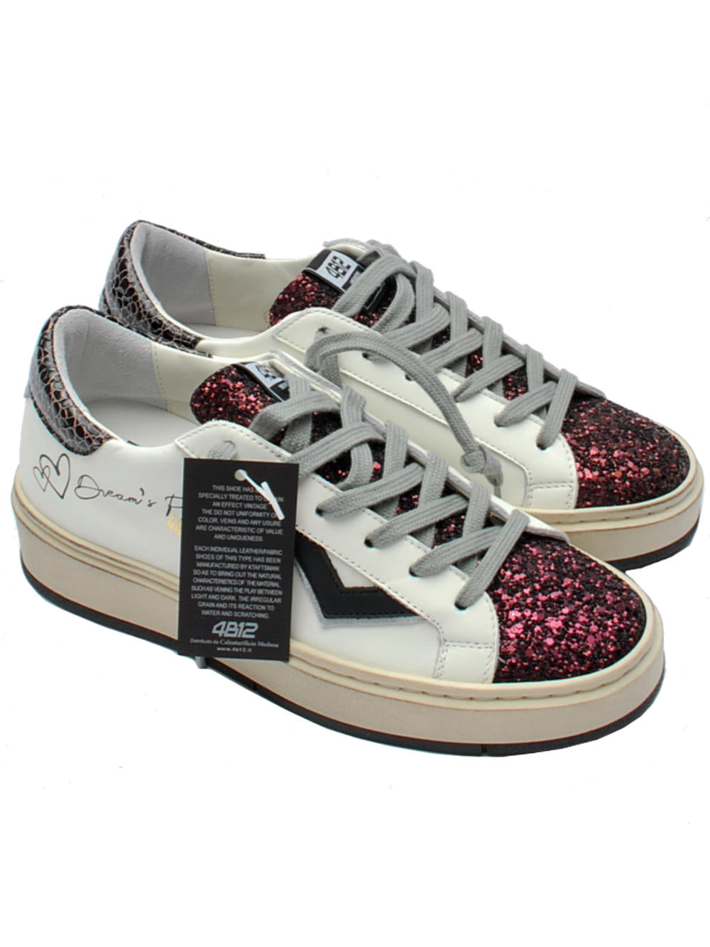 4B12 sneaker evo D316 bordeaux bianca ai24