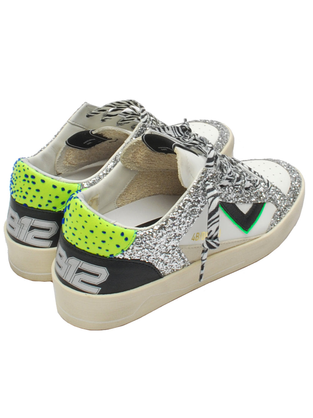 4B12 sneaker kyle silver verde fluo d864 pe24