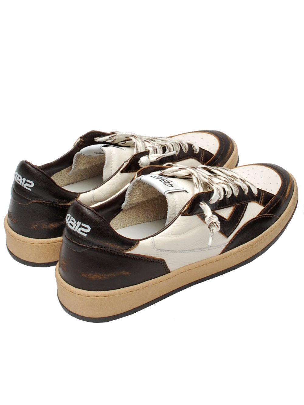 Sneakers Uomo 4B12 Playnew U1031 Coffee White Ai26