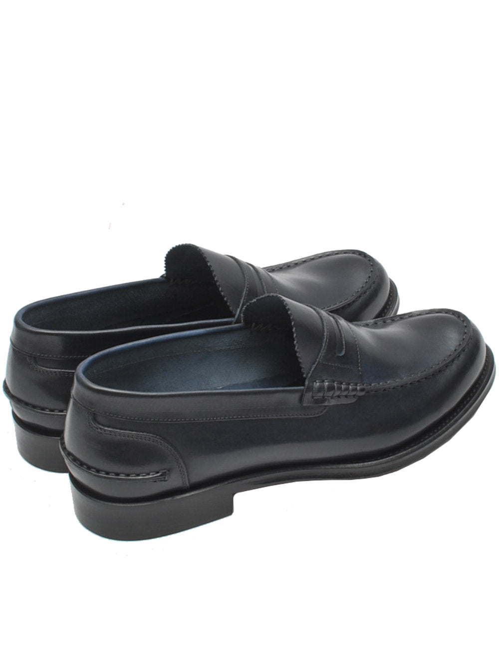 Mocassini College Uomo Artisti e Artigiani 12327 Vitello Blu - Calzature Nucca