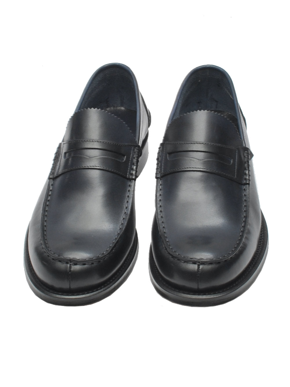 Mocassini College Uomo Artisti e Artigiani 12327 Vitello Blu - Calzature Nucca