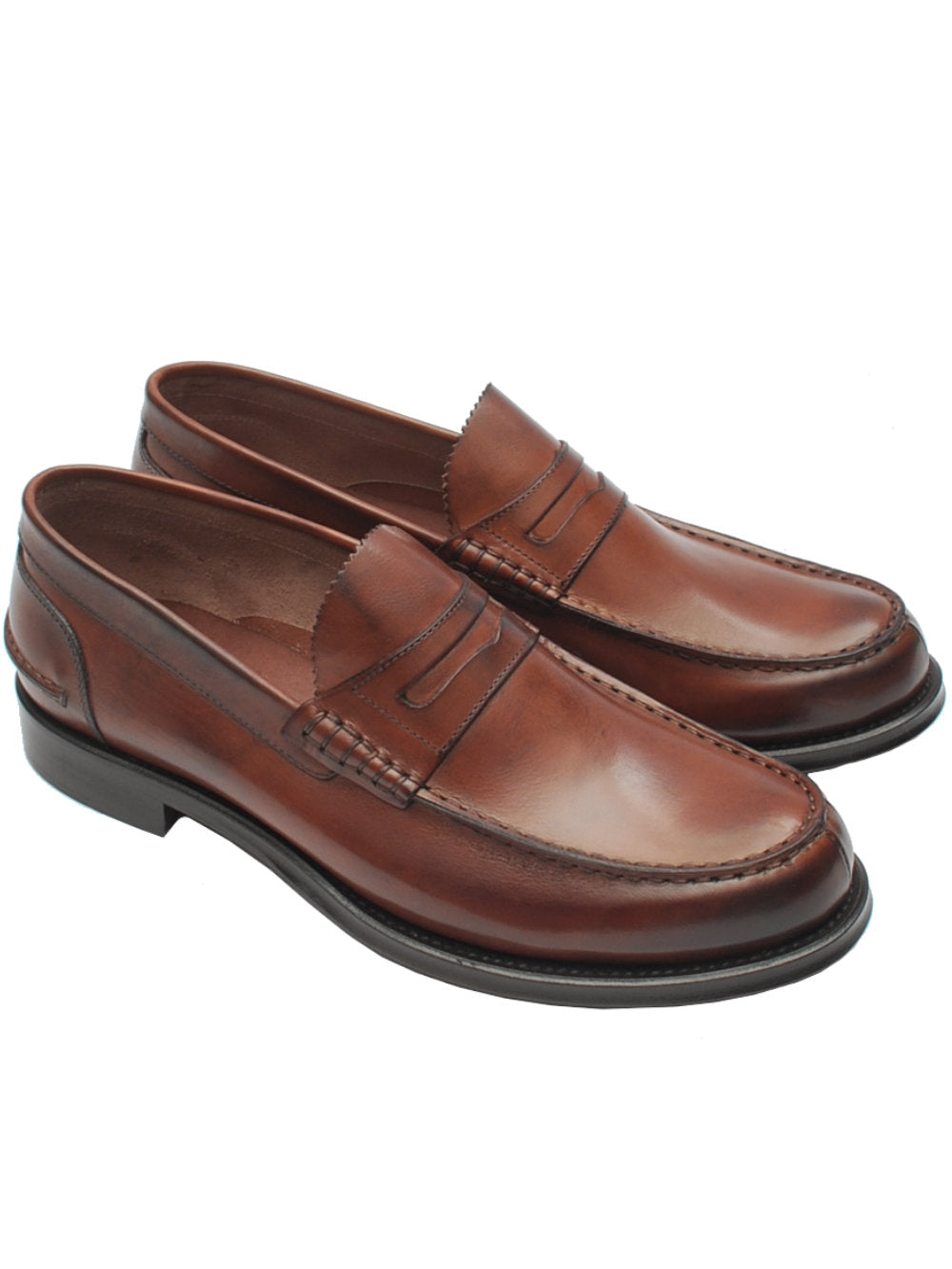 Mocassini College Uomo Artisti e Artigiani 12327 Vitello Brandy - Calzature Nucca