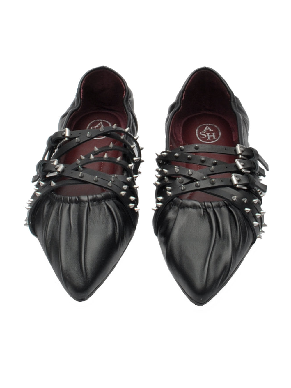 Ballerine Ash Brendah Nera con Cinturini Borchiati Ai25 - Calzature Nucca