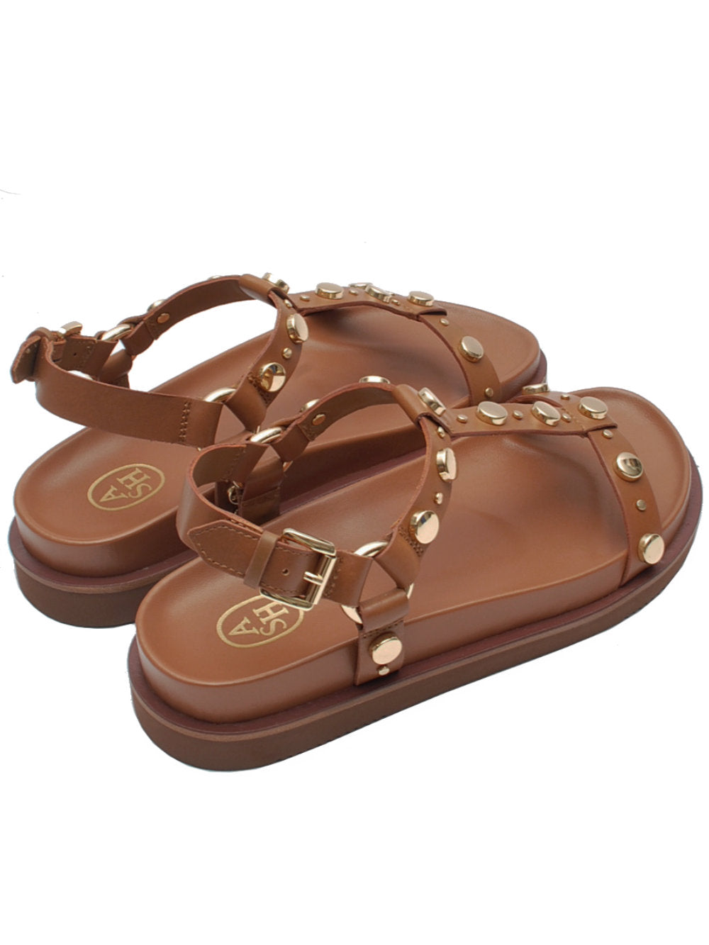 Sandalo T-bar Ash Ugo Cinnamon con Borchie e Fusbet Imbottito Pe25 - Calzature Nucca