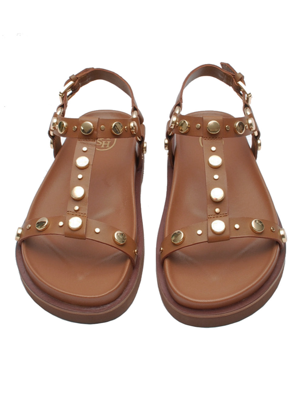 Sandalo T-bar Ash Ugo Cinnamon con Borchie e Fusbet Imbottito Pe25 - Calzature Nucca