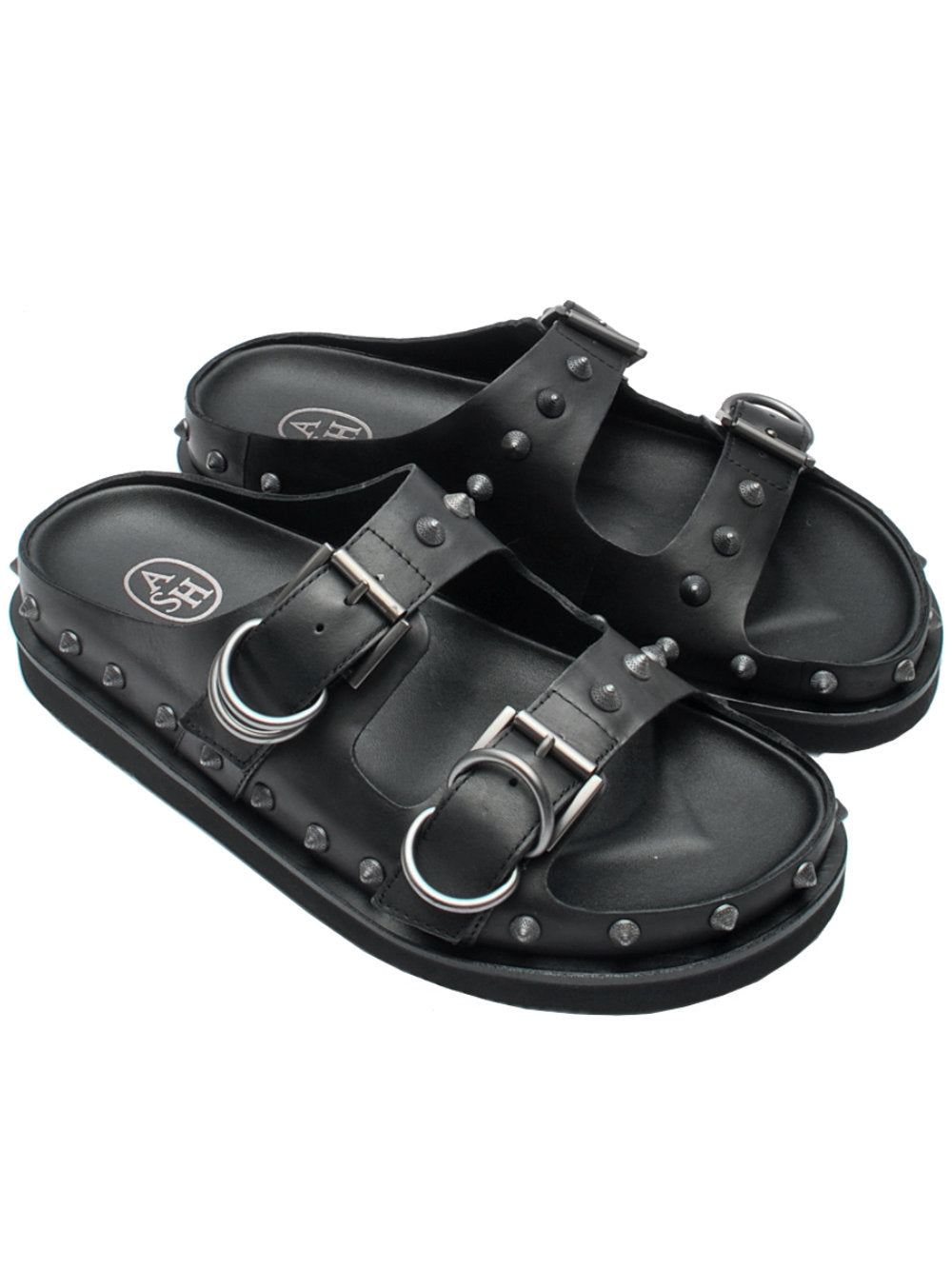 Ciabatta fasce Ash Urus Black - Comfort Fusbet e Borchiette Pe25 - Calzature Nucca