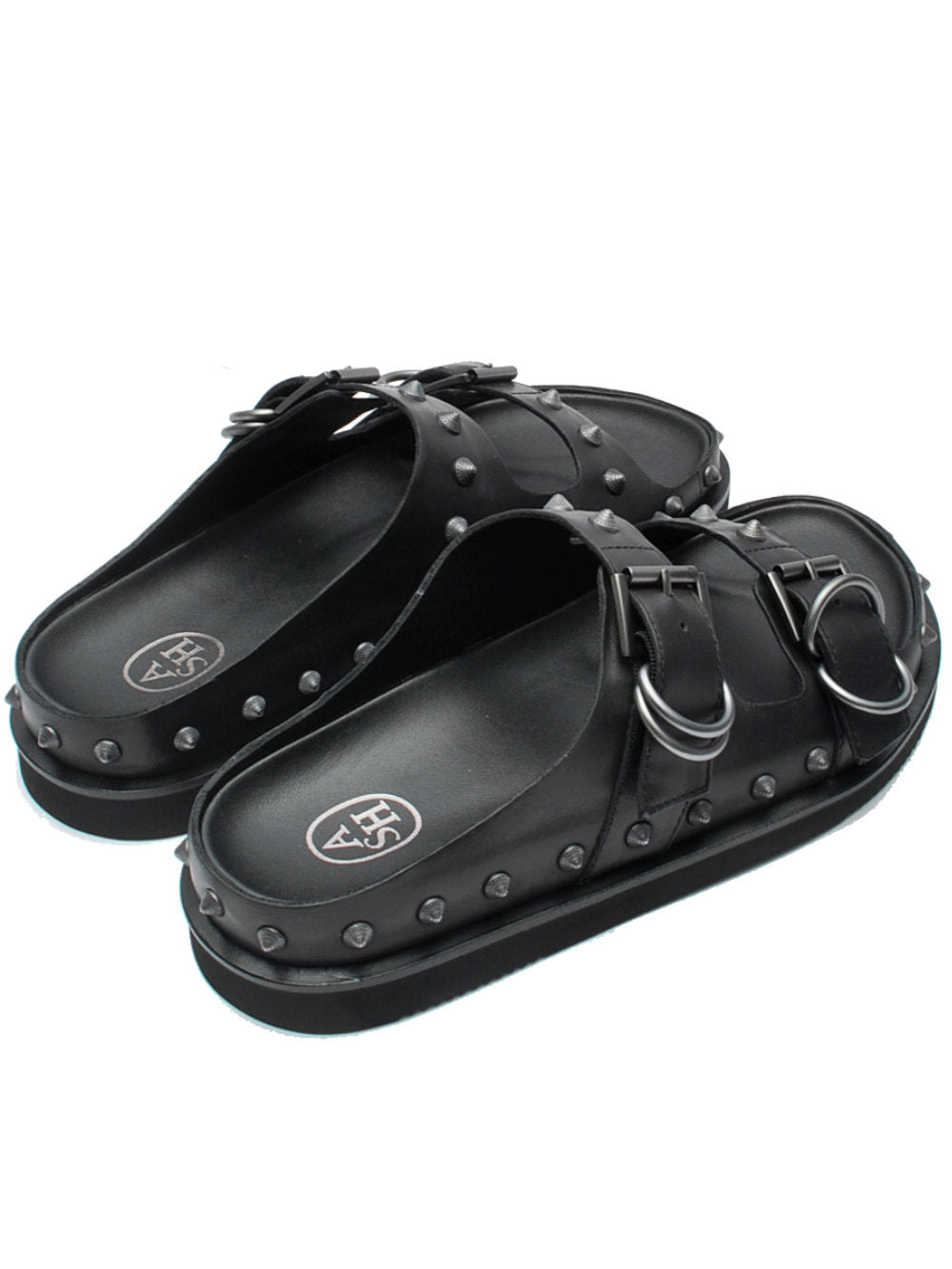 Ciabatta fasce Ash Urus Black - Comfort Fusbet e Borchiette Pe25 - Calzature Nucca
