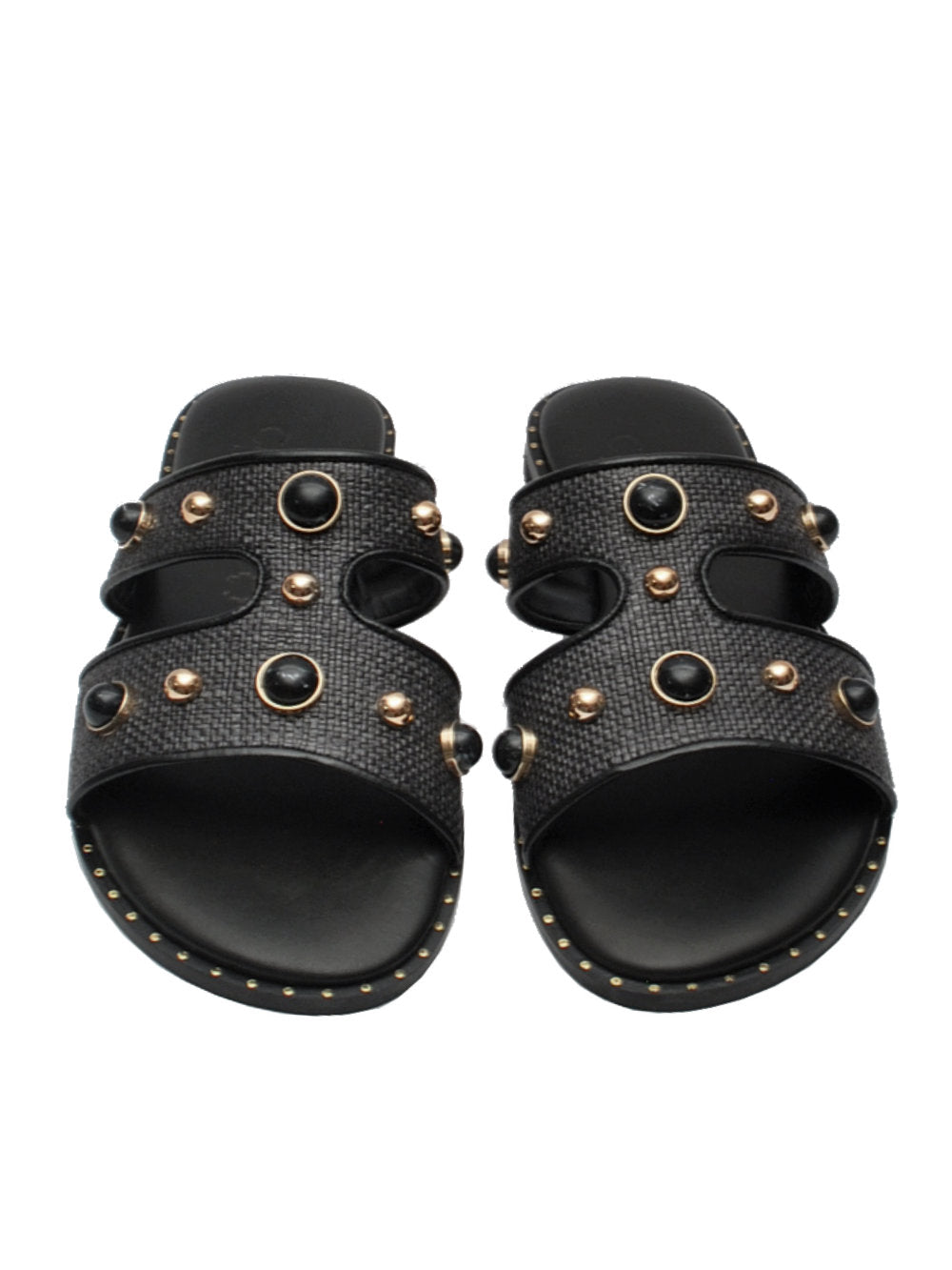 Ciabatte Caryatis 62051 Black: Raffinatezza naturale con un tocco luminoso