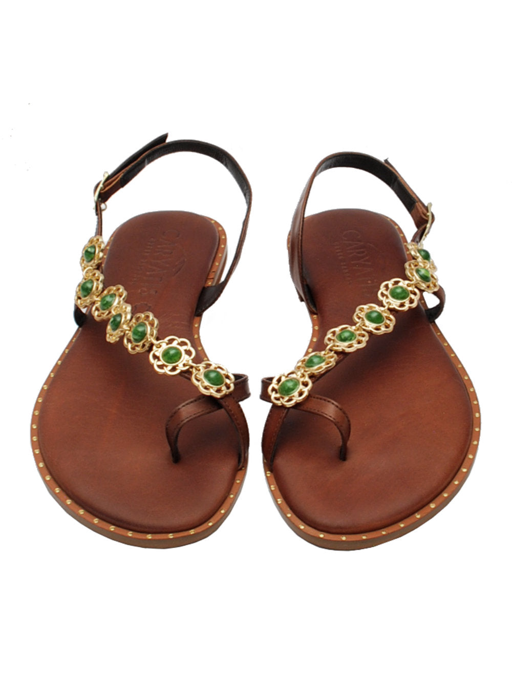 Sandali Caryatis 621626 Brown Pe25: Eleganza naturale con un tocco prezioso