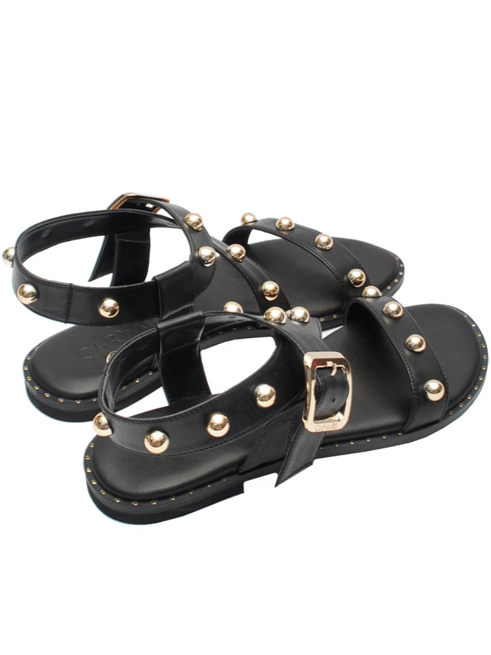 Sandali Donna Caryatis 62041 Black con Fascia Incrociata - Calzature Nucca