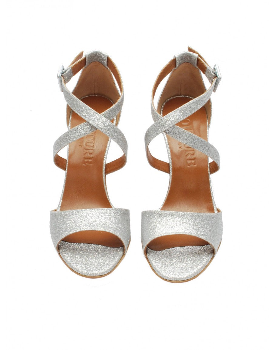 Couture sandalo c1004 glitter argento