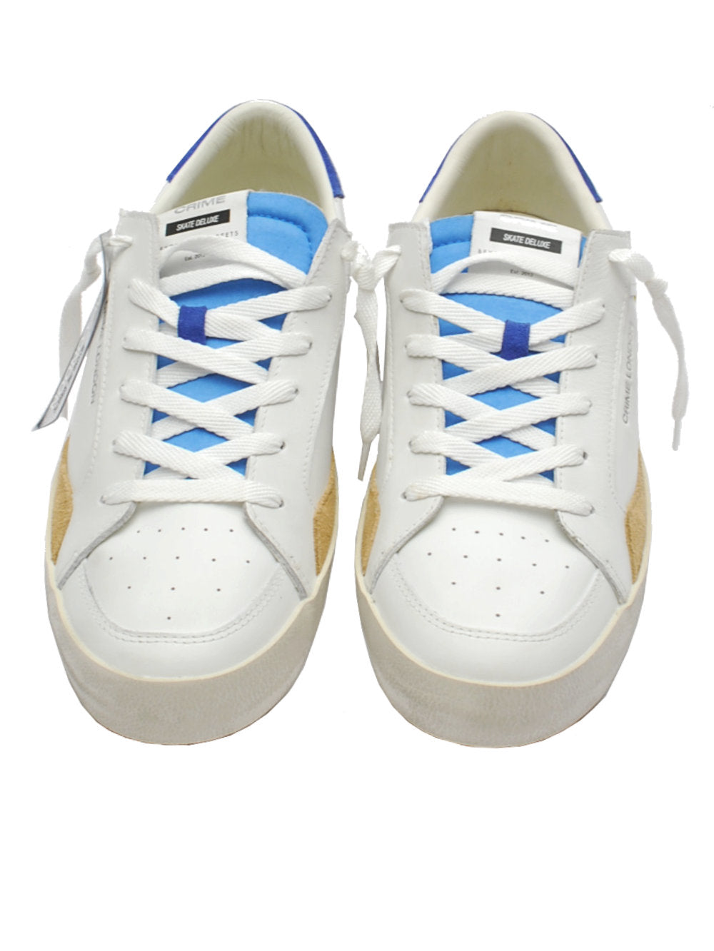 Crime London sneaker sk8 deluxe bianco blu 17105 pe24