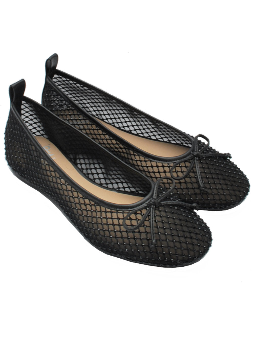 EKP Ballerina 3904K Retina Nera Brillantini Pe25 Calzature Nucca