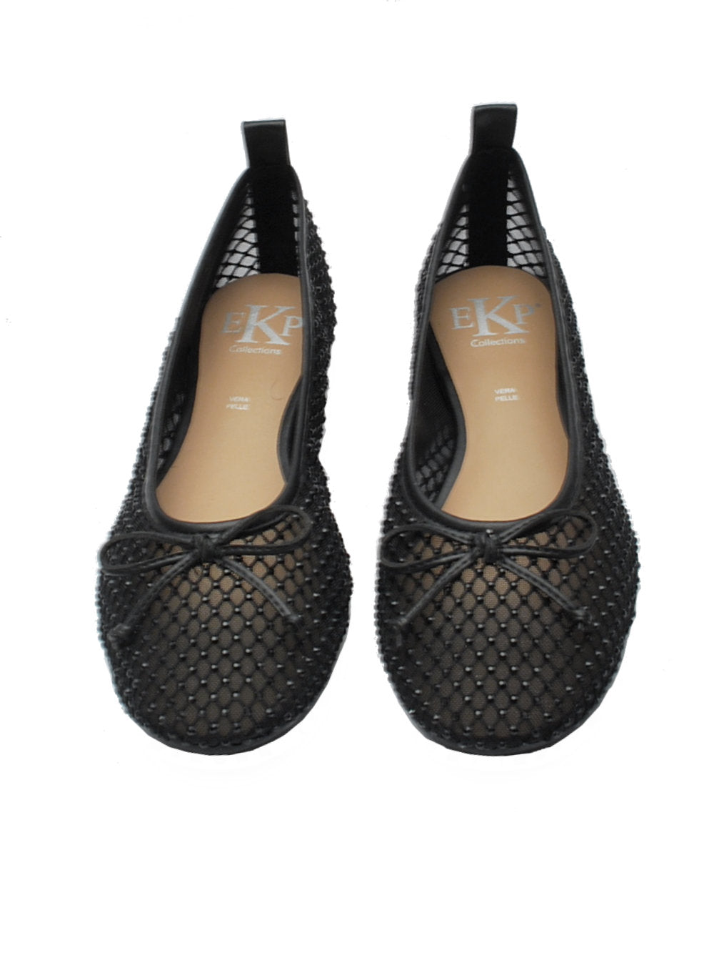 EKP Ballerina 3904K Retina Nera Brillantini Pe25 Calzature Nucca