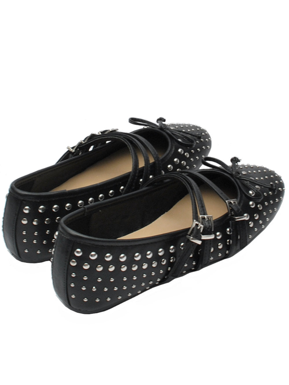 Ballerine EKP 3921K Nere in Pelle con Borchie Pe25 - Calzature Nucca