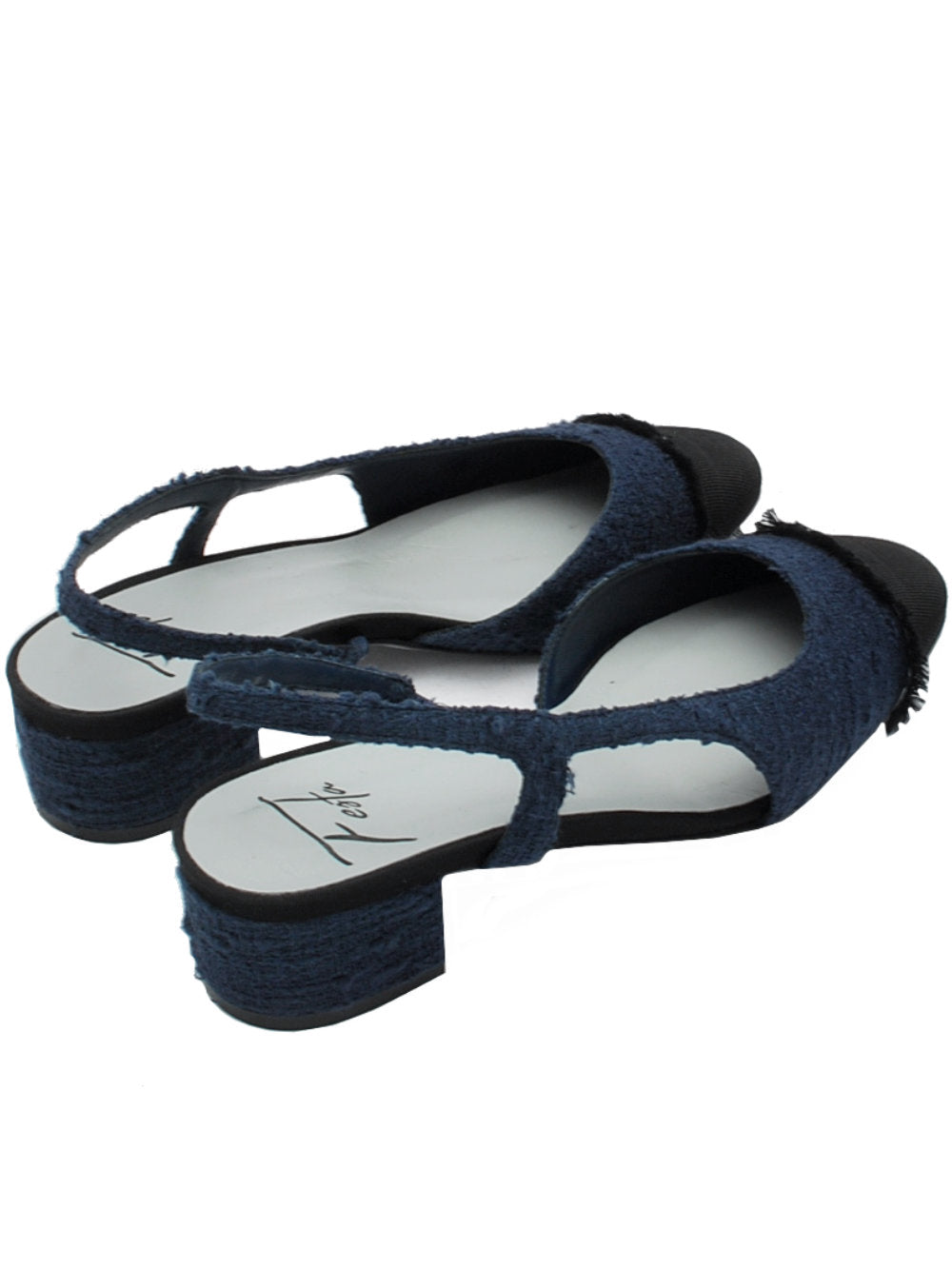 Décolleté Slingback Donna Festa Acanto Pan Navy con Puntale Nero pe25 - Calzature Nucca