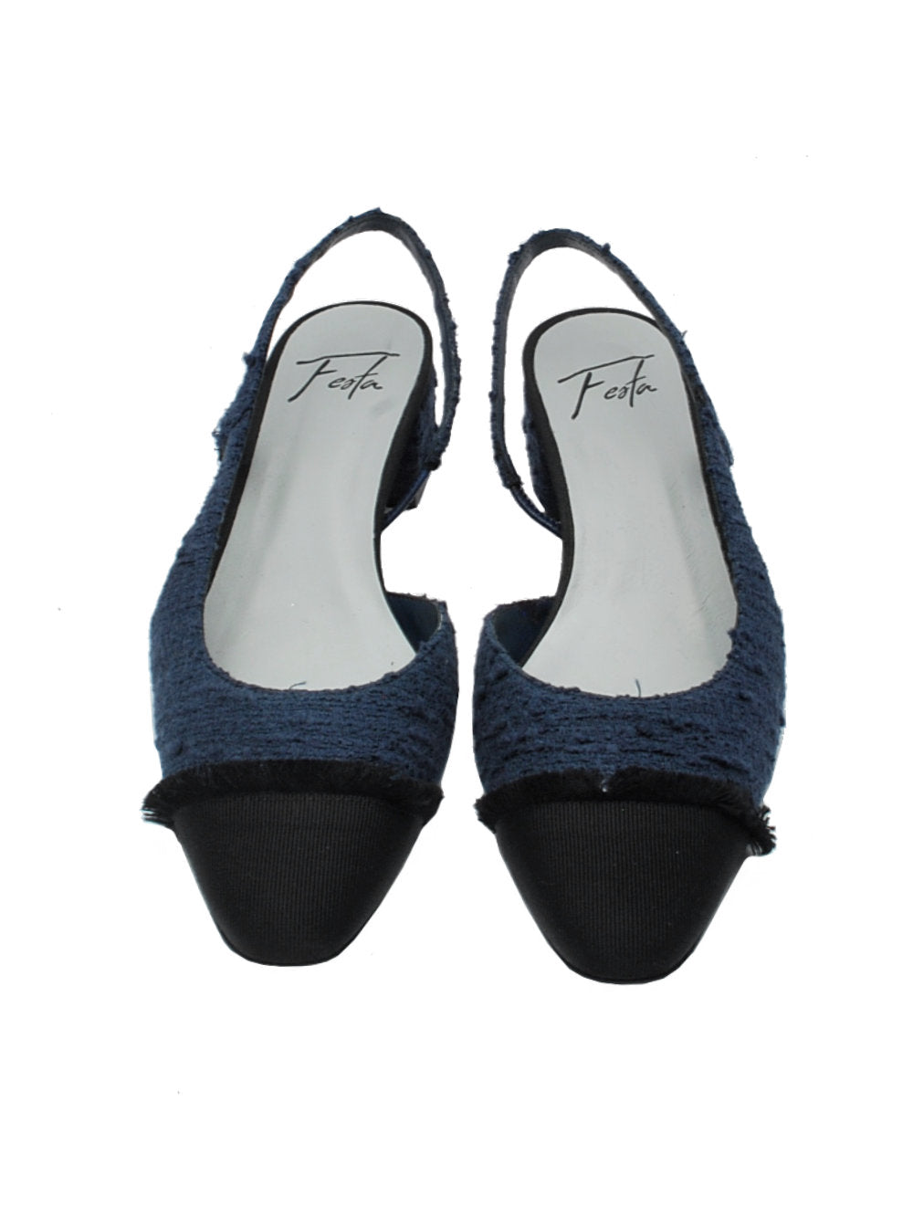 Décolleté Slingback Donna Festa Acanto Pan Navy con Puntale Nero pe25 - Calzature Nucca