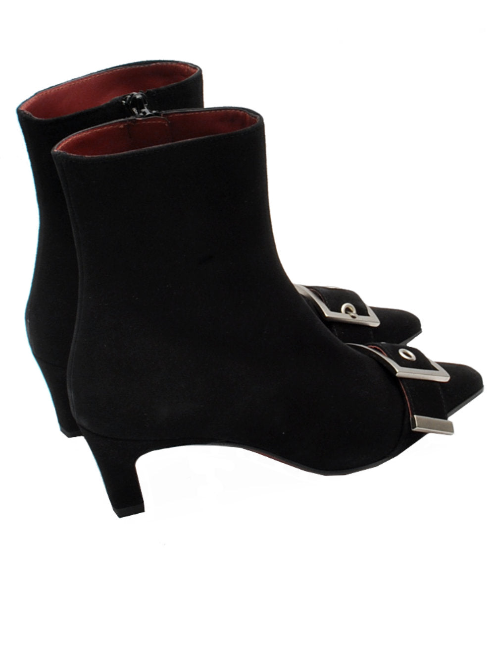 Tronchetto Festa Neolise - Camoscio Nero Tacco Retrò 5cm Ai25 - Calzature Nucca