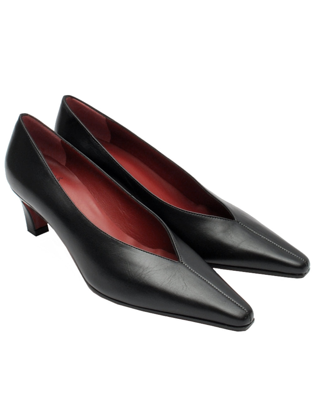Décolleté Festa Falira - Nappa Nera Tacco Retrò 5cm Ai25 - Calzature Nucca