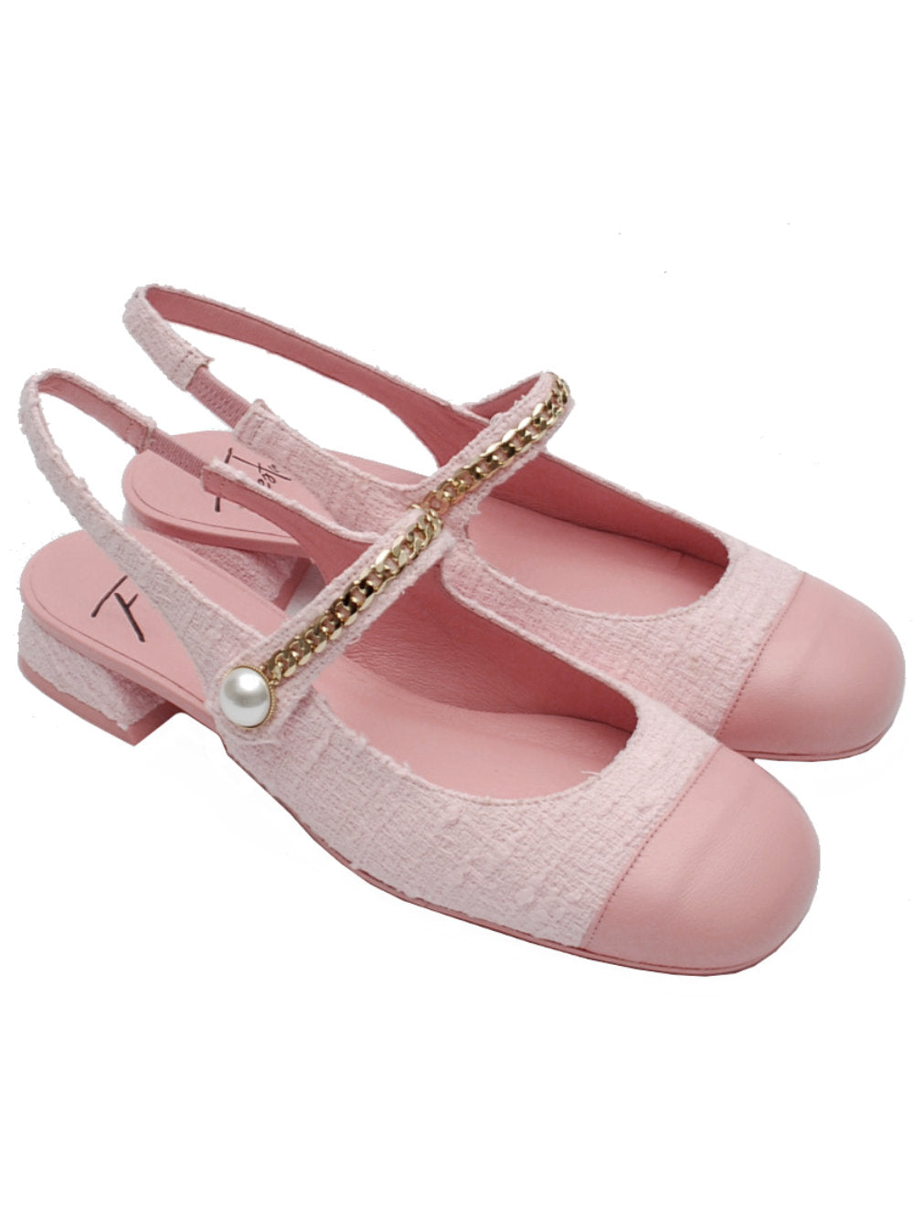 Décolleté Slingback Donna Festa Yolanda Pan Caramella con Puntale Rosa pe25 - Calzature Nucca