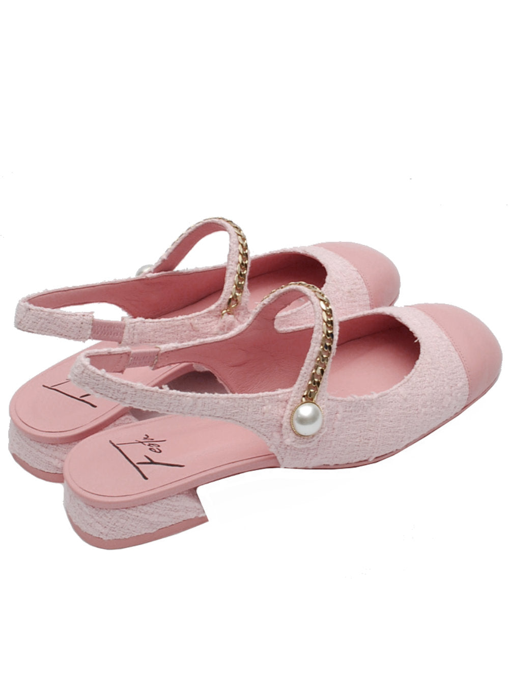 Décolleté Slingback Donna Festa Yolanda Pan Caramella con Puntale Rosa pe25 - Calzature Nucca