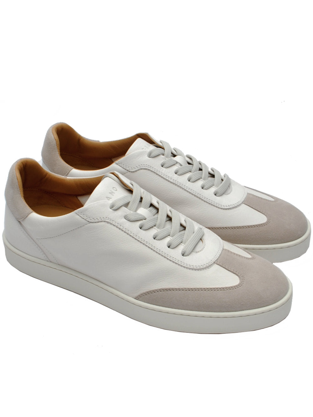 Sneaker Giano Nappa Bianca Camoscio Sabbia 002 pe26