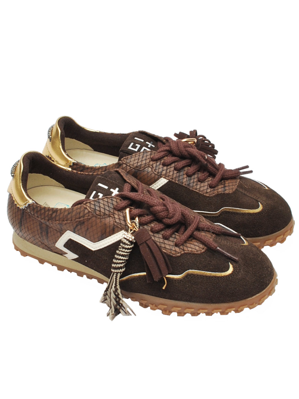 Sneaker Donna Gio+ Camoscio Testa di Moro Pitone Ai26