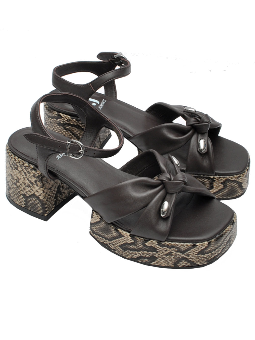 Sandalo Donna Jeannot AJ563D Nappa Testa di Moro pe26