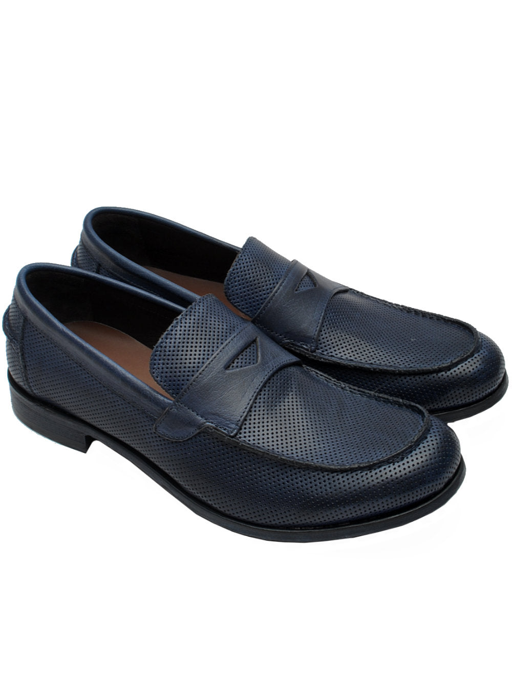 J.P. David Mocassino Microforato 2580/1 Blu Pe26