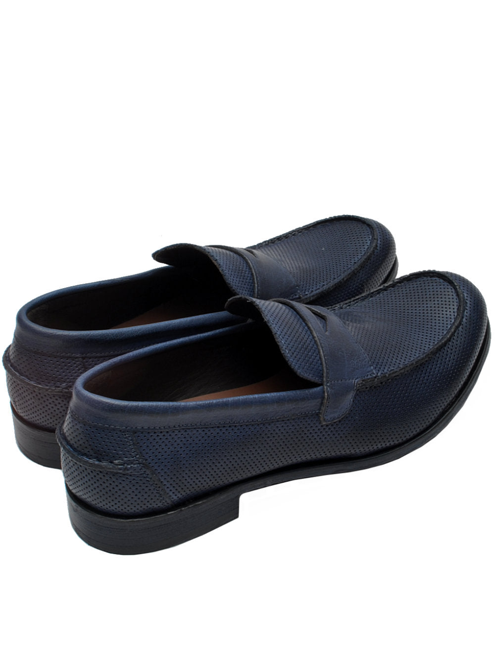 J.P. David Mocassino Microforato 2580/1 Blu Pe26