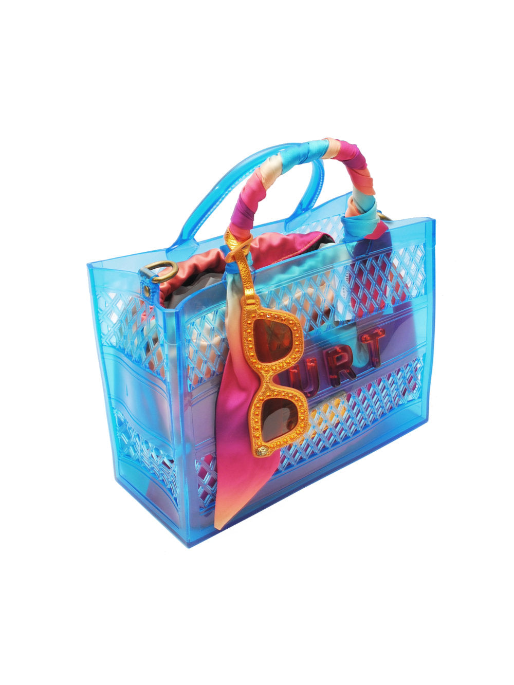 Kurt Geiger borsa Jelly SM Tote Bag 157 Vinile Blue Pe26