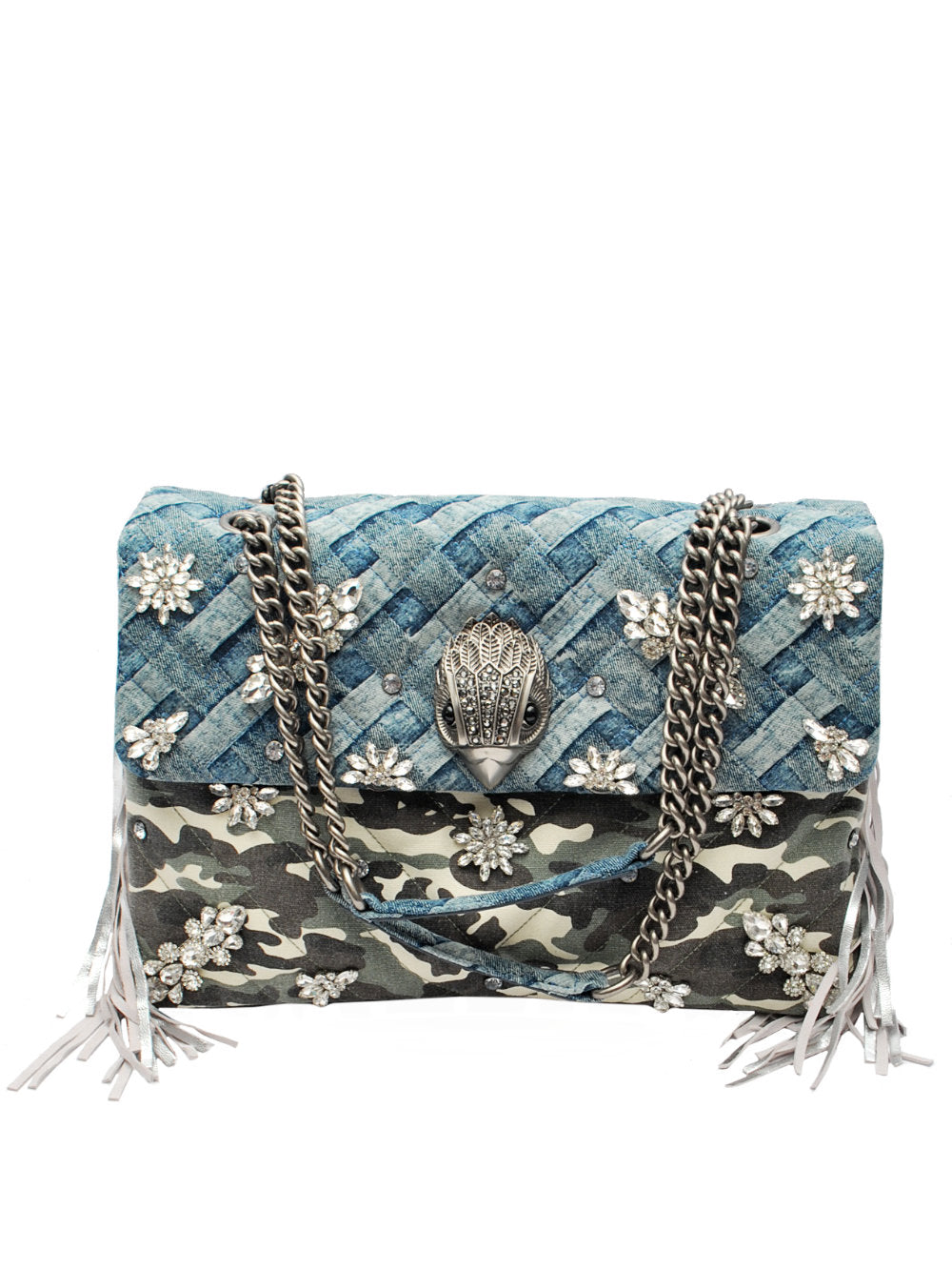 Kurt Geiger borsa XXL Kensington Crystals 298 Denim Camouflage Pe26
