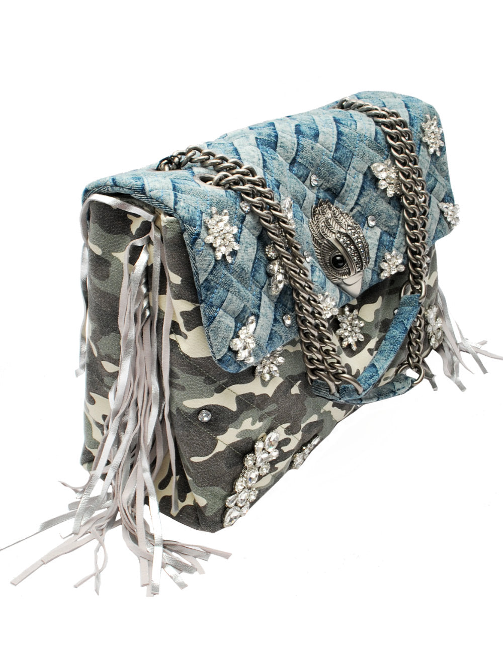 Kurt Geiger borsa XXL Kensington Crystals 298 Denim Camouflage Pe26