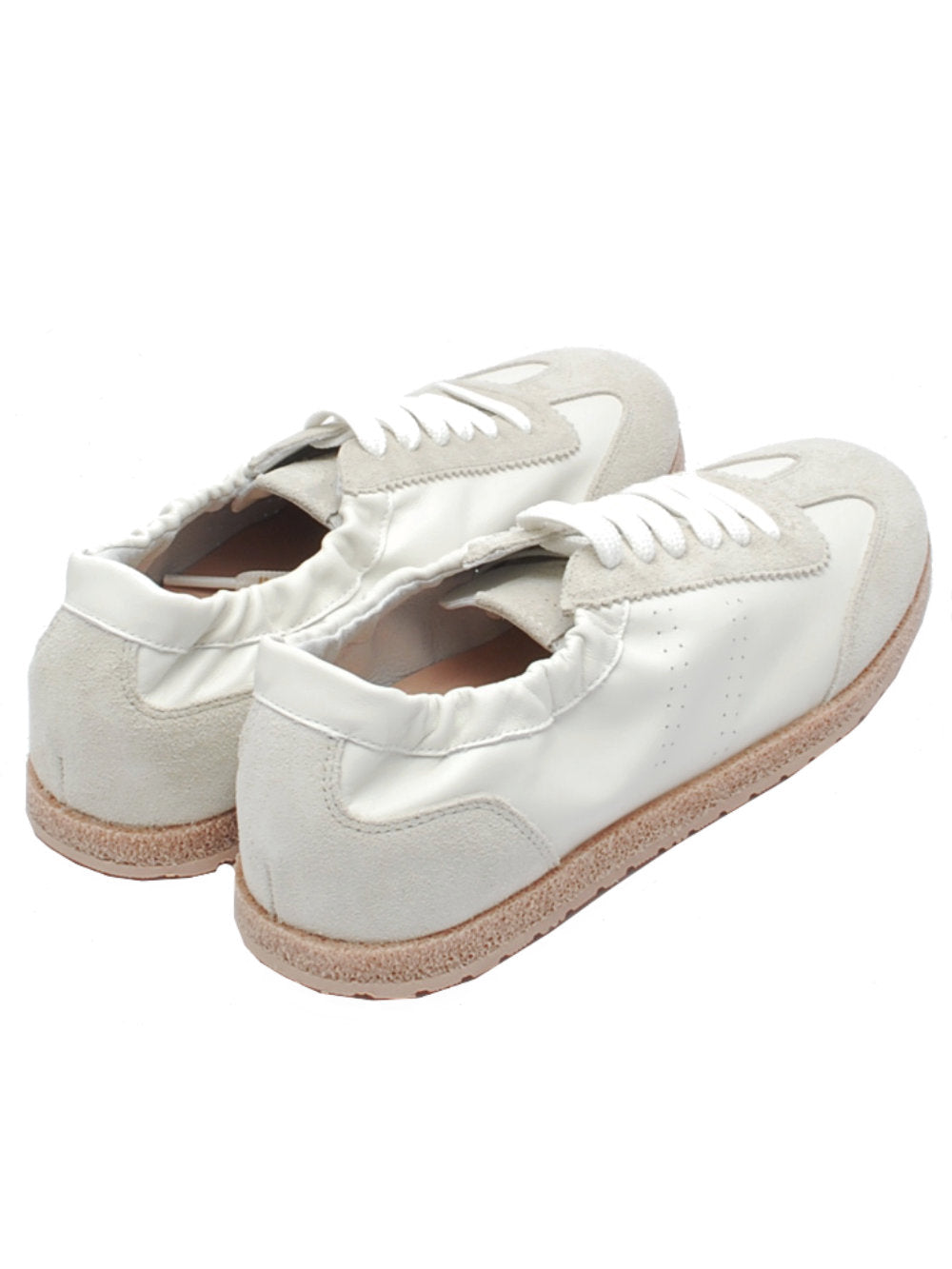 Sneakers Donna Lara Manni 1003 Nappa Bianca Camoscio Ghiaccio Pe25- Calzature Nucca