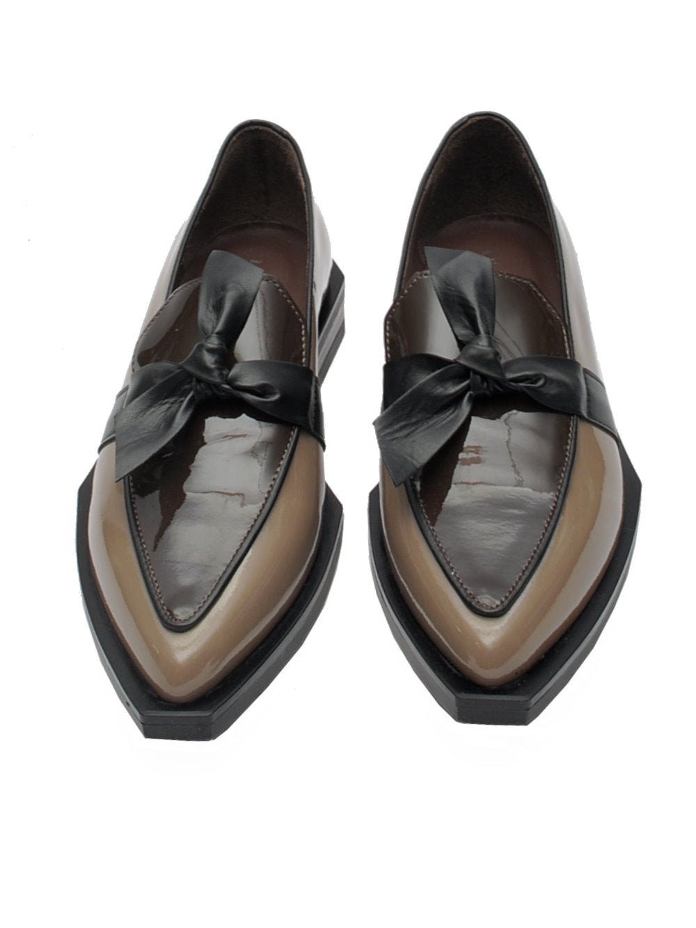 Mocassino Donna Le Bohemien G23 - Vernice Taupe e Moro Ai25 - Calzature Nucca