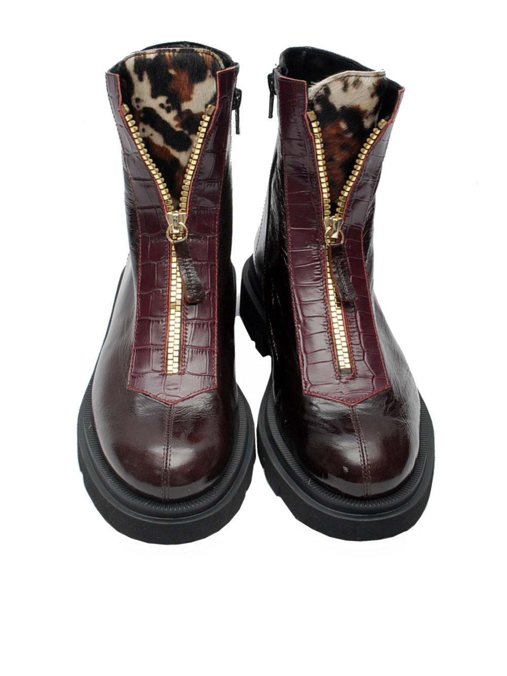 Tronchetto Donna Midare Art. 388 - Pelle Lucida Mogano Ai25 - Calzature Nucca