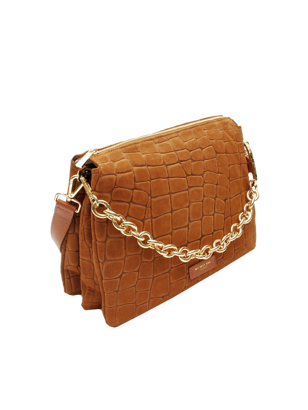 My Best Bag borsa Reflex 3028 Croco Suede Cognac Ai26