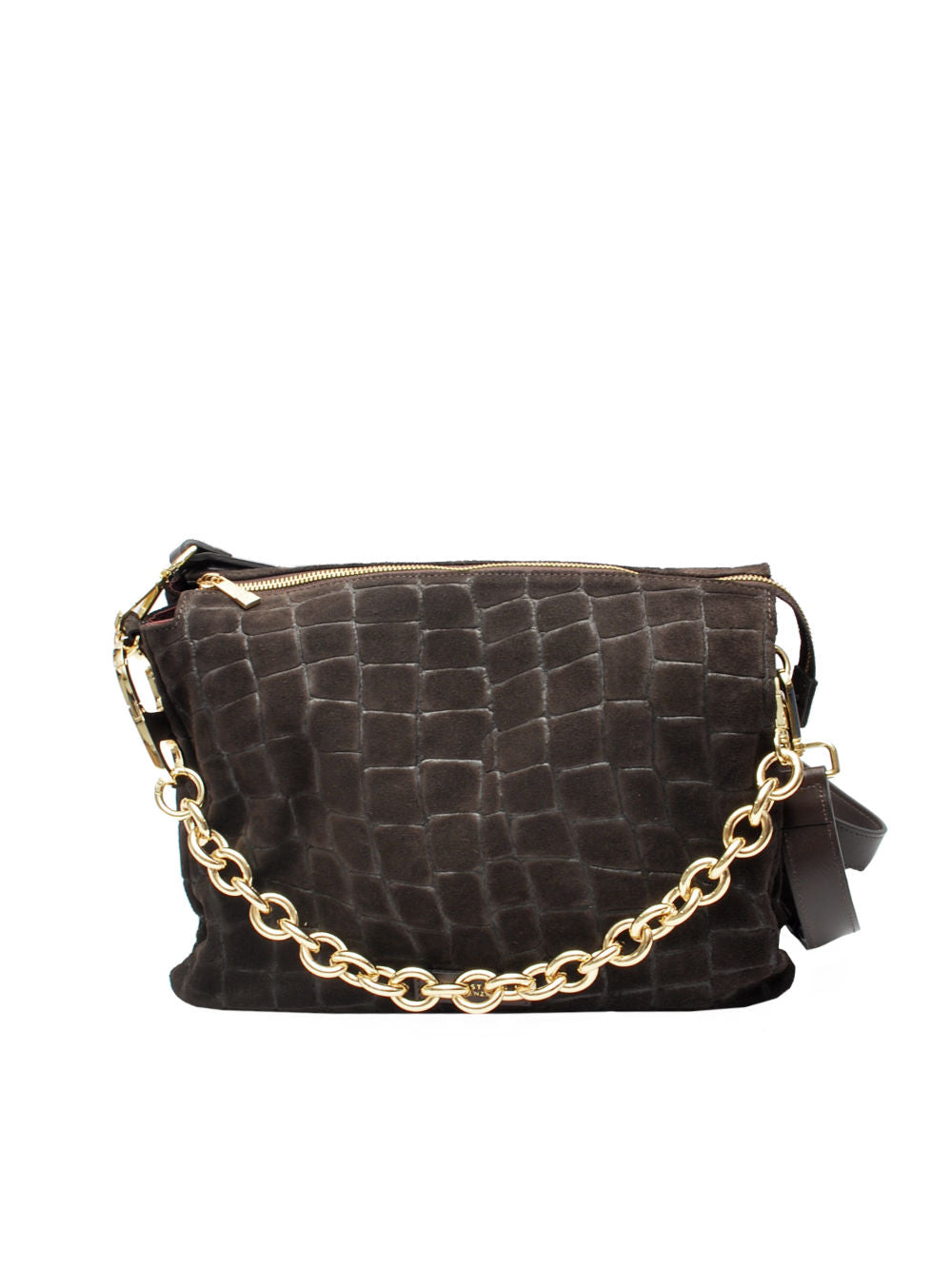 My Best Bag borsa Reflex 3028 Croco Suede Dark Brown Ai26