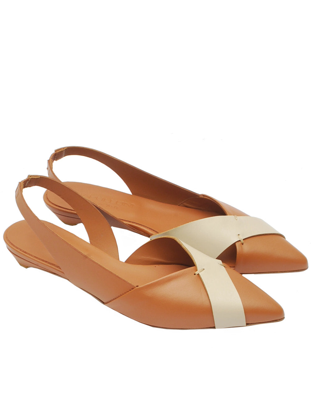 Slingback Donna Napoleoni A1538V Vitello Cuoio/Beige Pe26