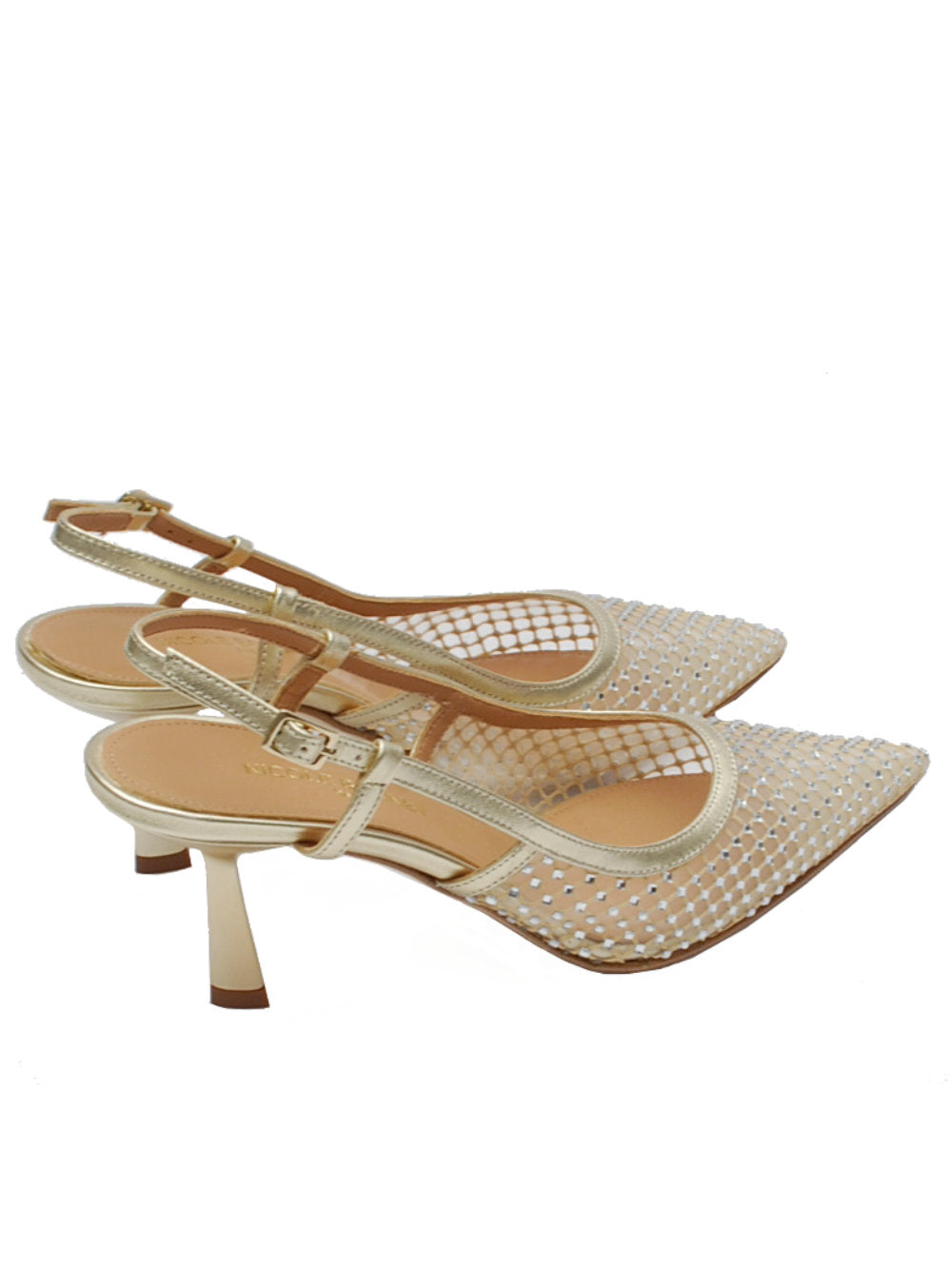 Slingback Donna Nicole Bonnet 2529 Retina Strass Platino Pe25 - Calzature Nucca