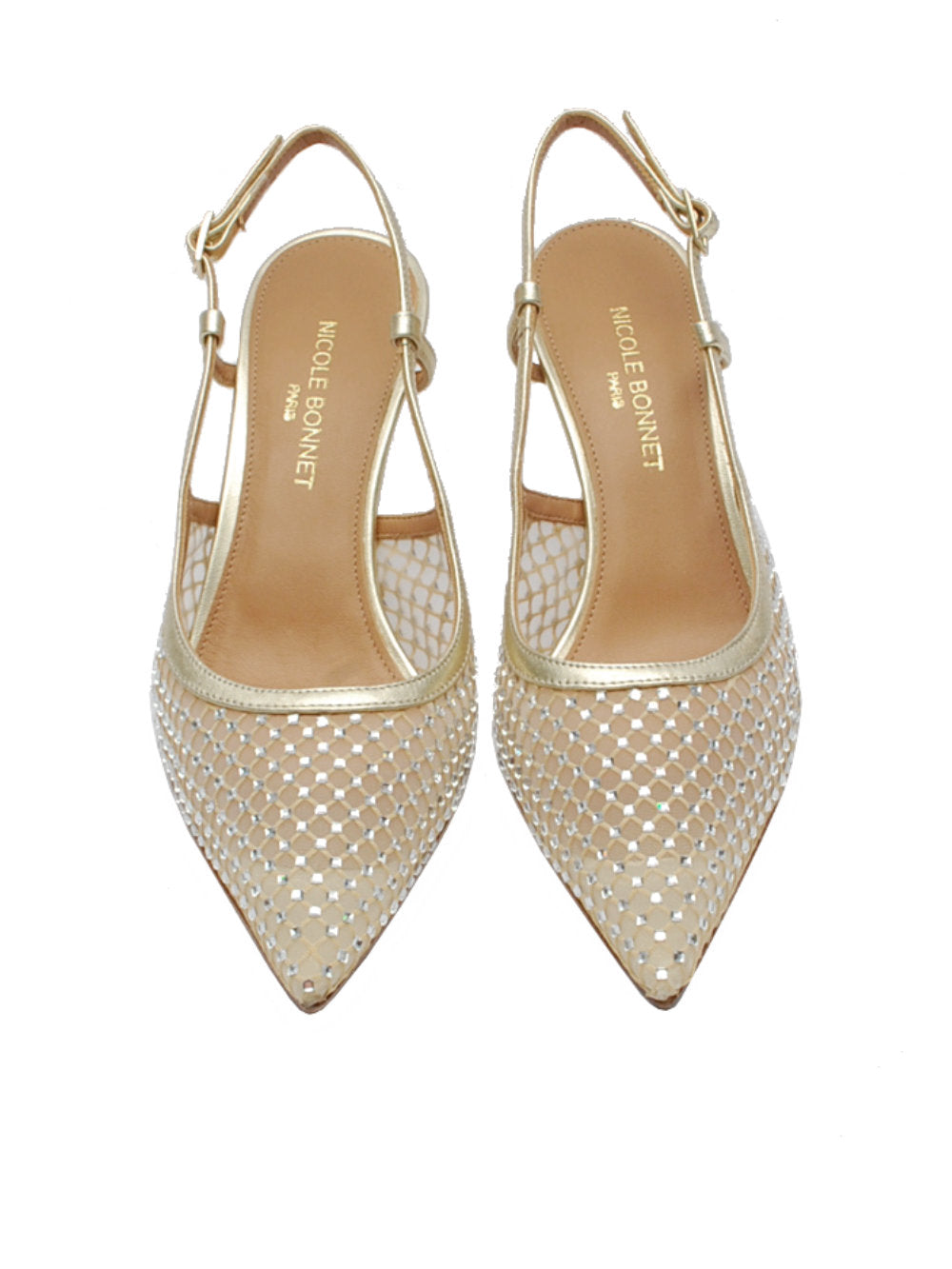 Slingback Donna Nicole Bonnet 2529 Retina Strass Platino Pe25 - Calzature Nucca