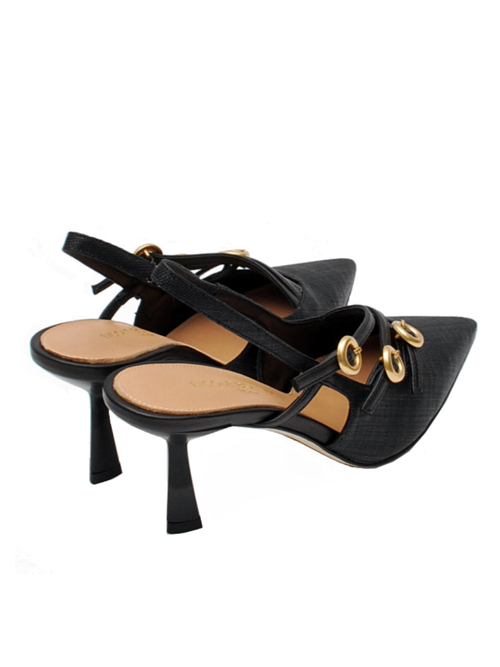 Slingback Donna Nicole Bonnet 2531 Raffia Nero Pe25 - Calzature Nucca