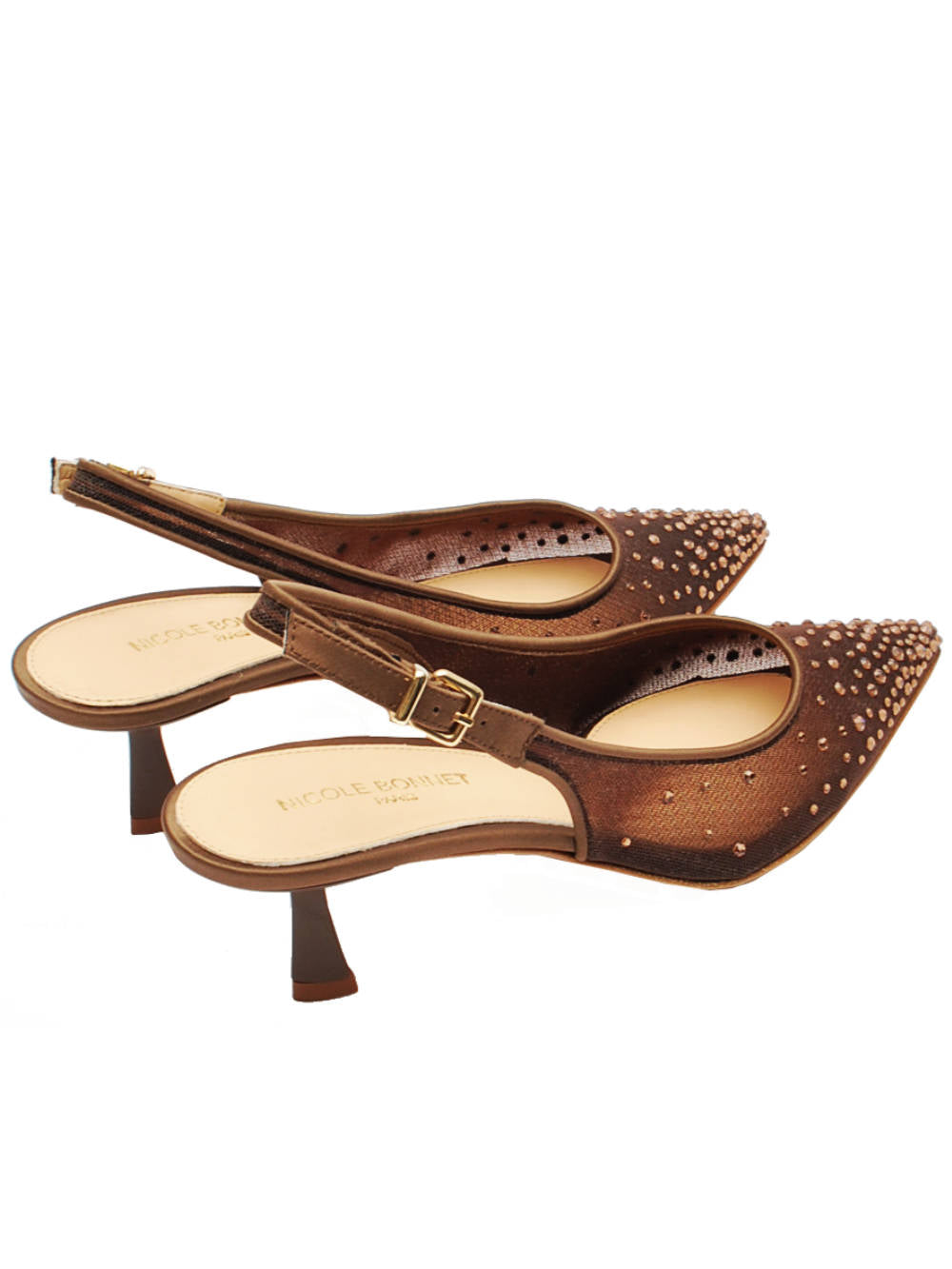 Slingback Donna Nicole Bonnet 3065 Raso Moro pe26