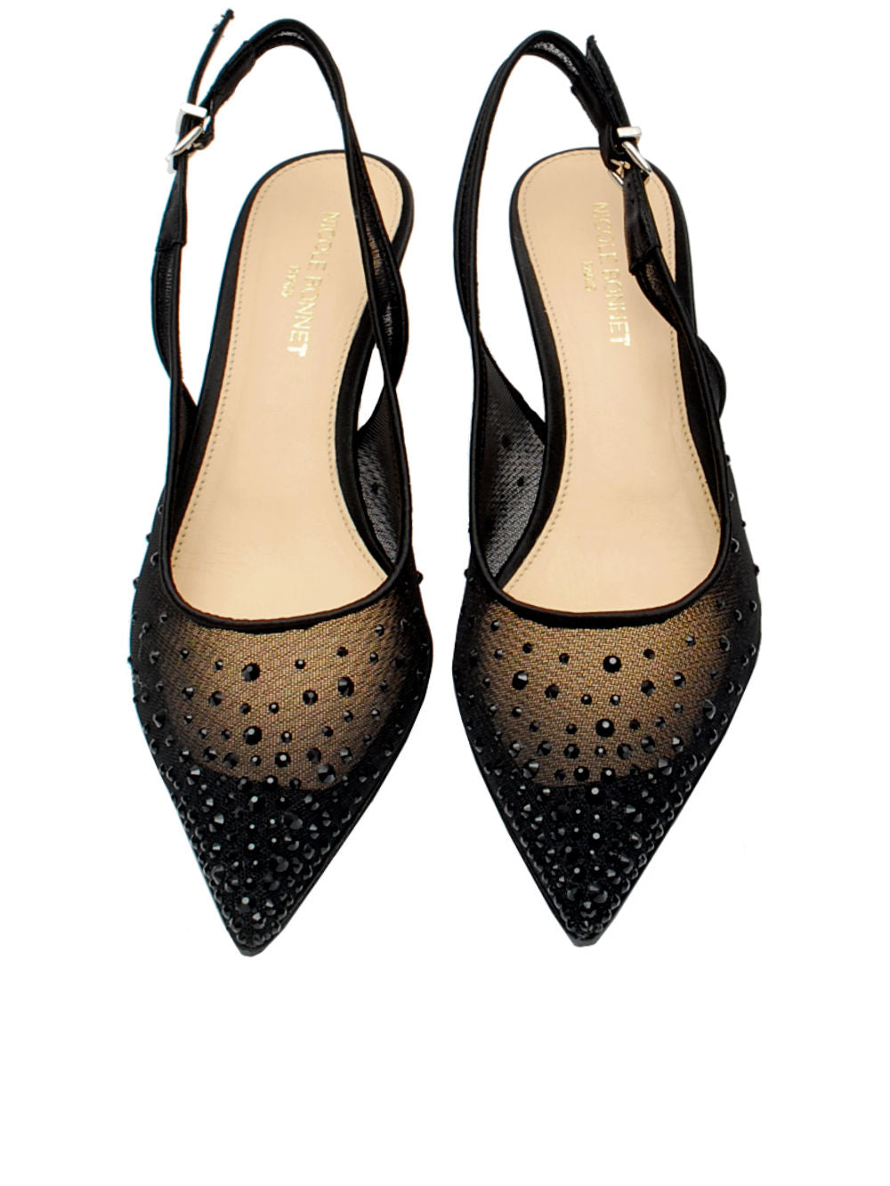 Slingback Donna Nicole Bonnet 3065 Raso Nero pe26