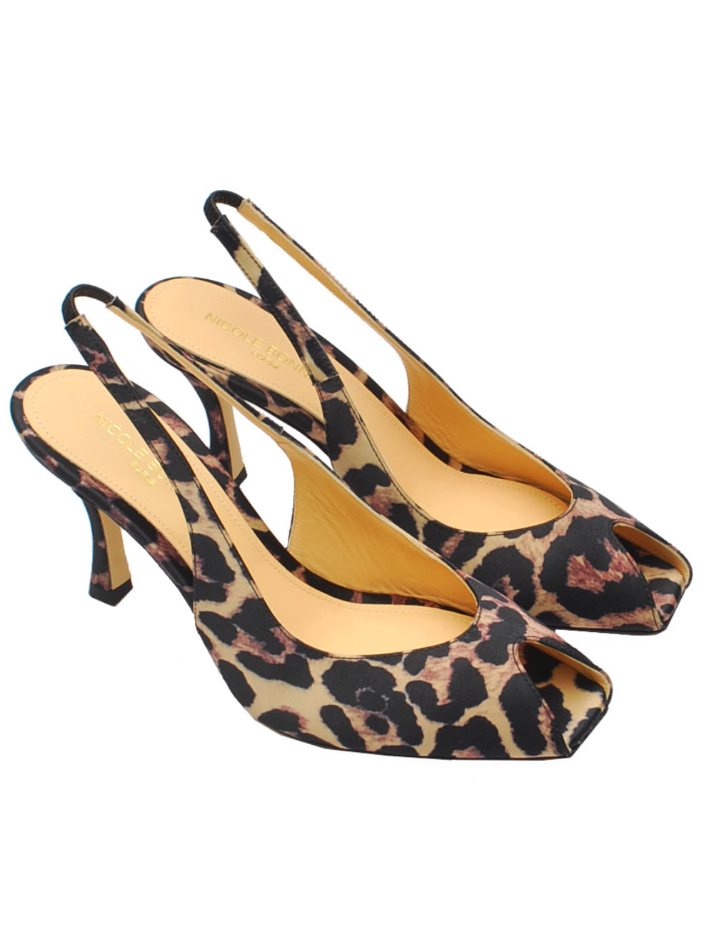 Slingback Donna Nicole Bonnet 3118 Raso Leopardo pe26