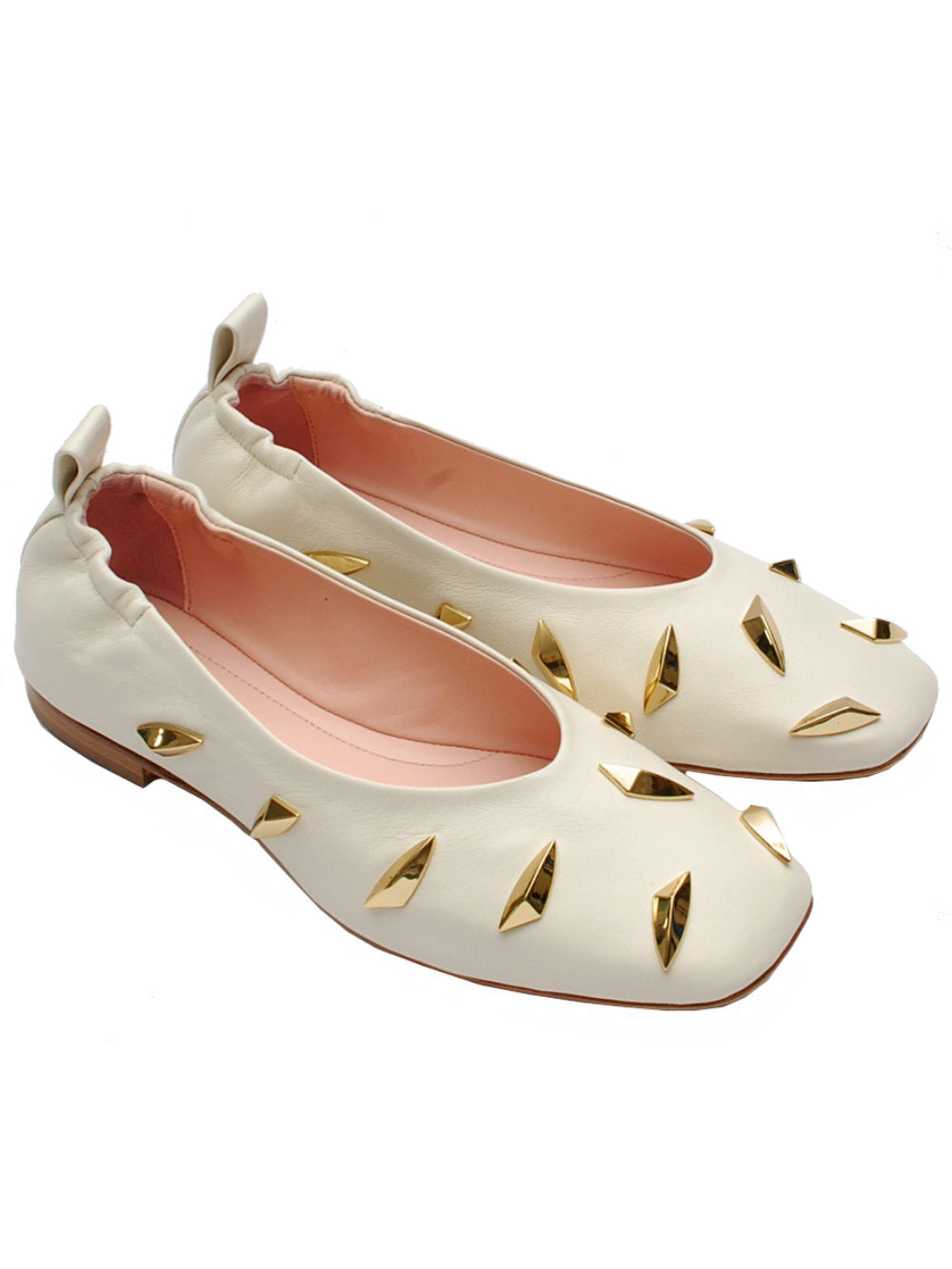 Ballerina Crudo Borchiata Oronero NA69 - Comfort Sacchetto Tacco 20 Pe25 - Calzature Nucca
