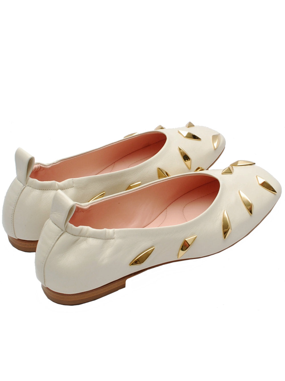 Ballerina Crudo Borchiata Oronero NA69 - Comfort Sacchetto Tacco 20 Pe25 - Calzature Nucca