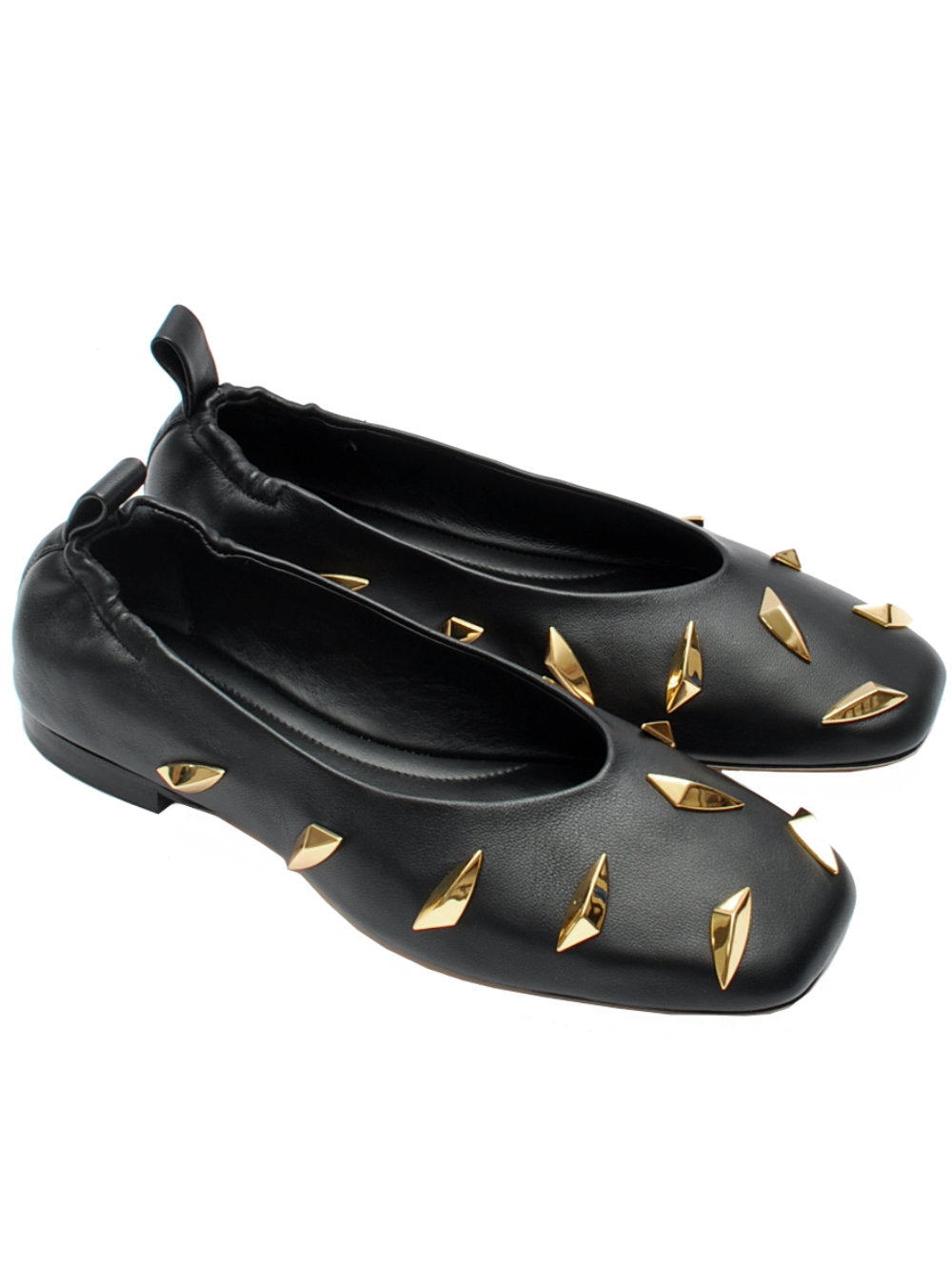 Ballerina Nera Borchiata Oronero NA69 - Comfort Sacchetto Tacco 20 Pe25 - Calzature Nucca