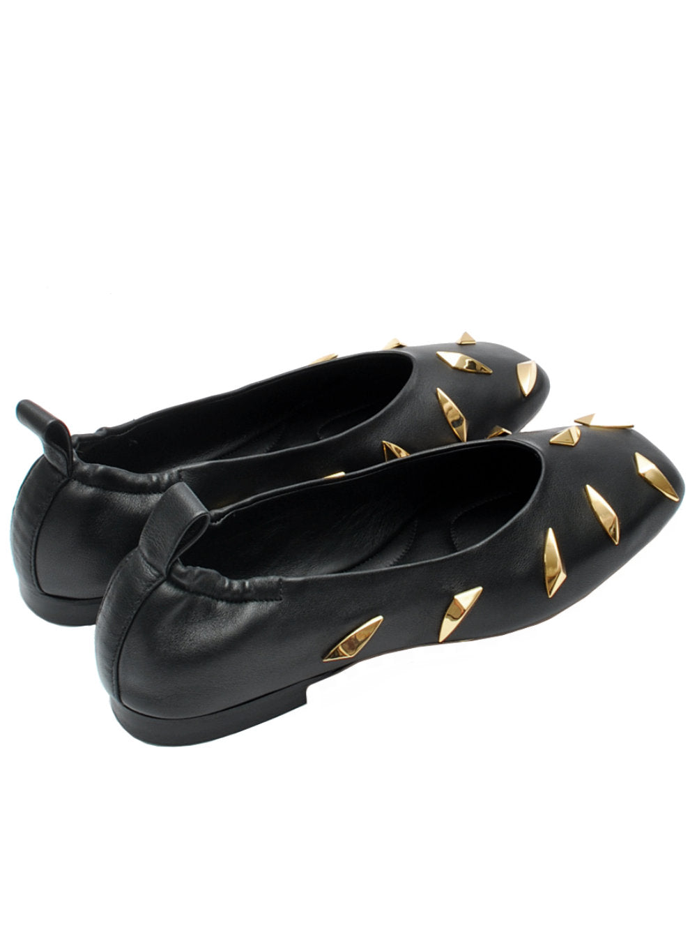 Ballerina Nera Borchiata Oronero NA69 - Comfort Sacchetto Tacco 20 Pe25 - Calzature Nucca